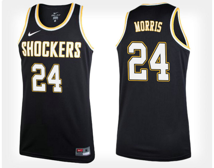 Youth Wichita State Shockers #24 Shaquille Morris Black Alternate Authentic College Basketball Jersey