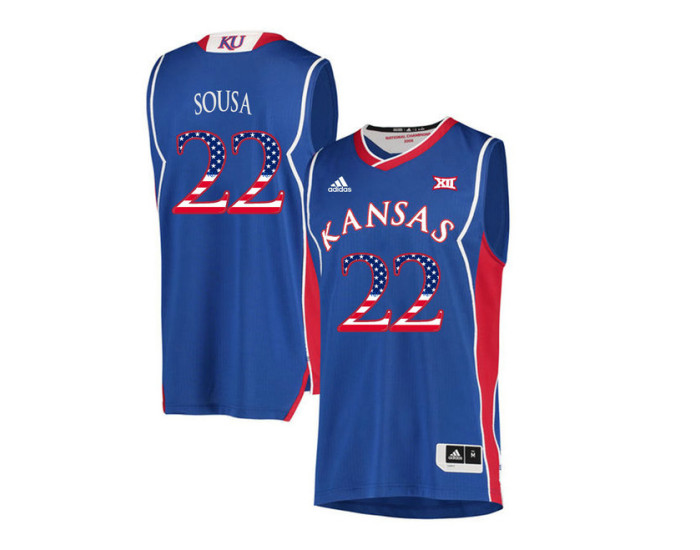Kansas Jayhawks #22 Silvio De Sousa Replica College Basketball Jersey Royal