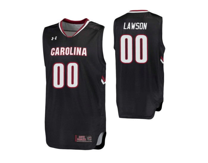 Youth South Carolina Gamecocks #00 AJ Lawson Black Authentic College Basketball Jersey