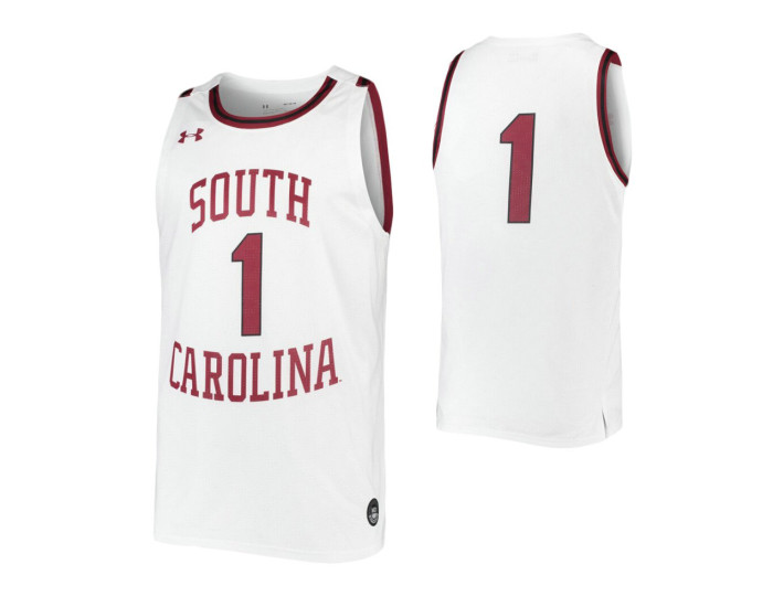 South Carolina Gamecocks #1 Authentic College Basketball Jersey White