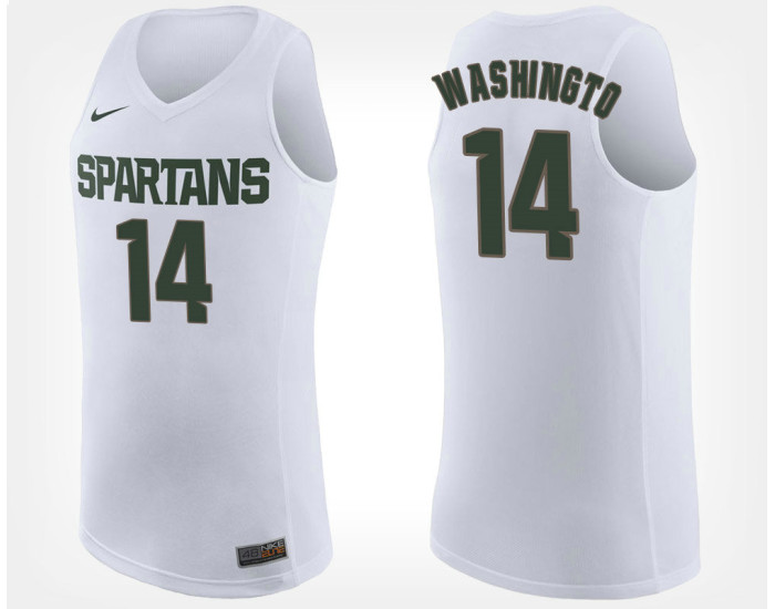 Michigan State Spartans #14 Brock Washington White Road Authentic College Basketball Jersey