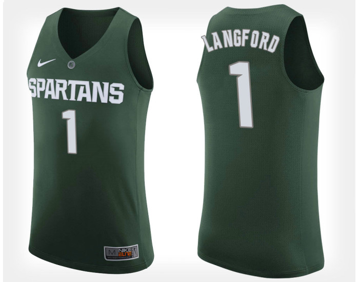 Youth Michigan State Spartans #1 Joshua Langford Green Home Authentic College Basketball Jersey