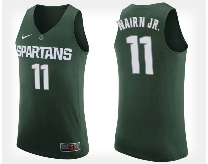 Michigan State Spartans #11 Lourawls Nairn Jr. Green Home Replica College Basketball Jersey