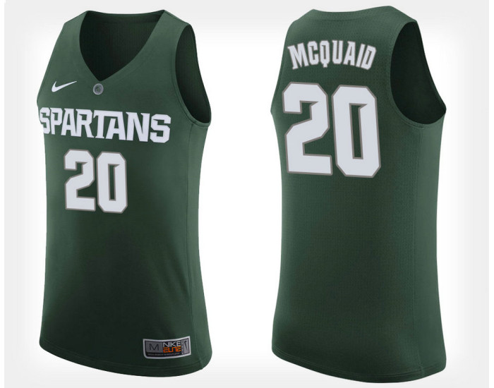 Youth Michigan State Spartans #20 Matt McQuaid Green Home Authentic College Basketball Jersey