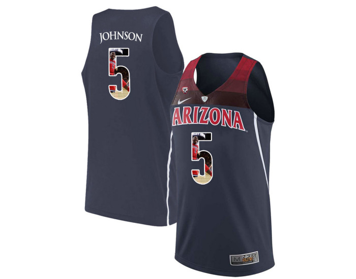 Arizona Wildcats #5 Stanley Johnson Replica College Basketball Jersey Navy