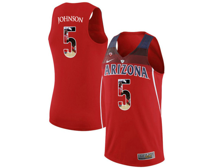 Arizona Wildcats #5 Stanley Johnson Authentic College Basketball Jersey Red
