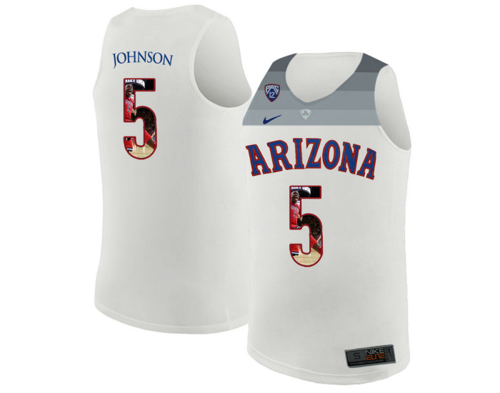 Arizona Wildcats #5 Stanley Johnson Authentic College Basketball Jersey White