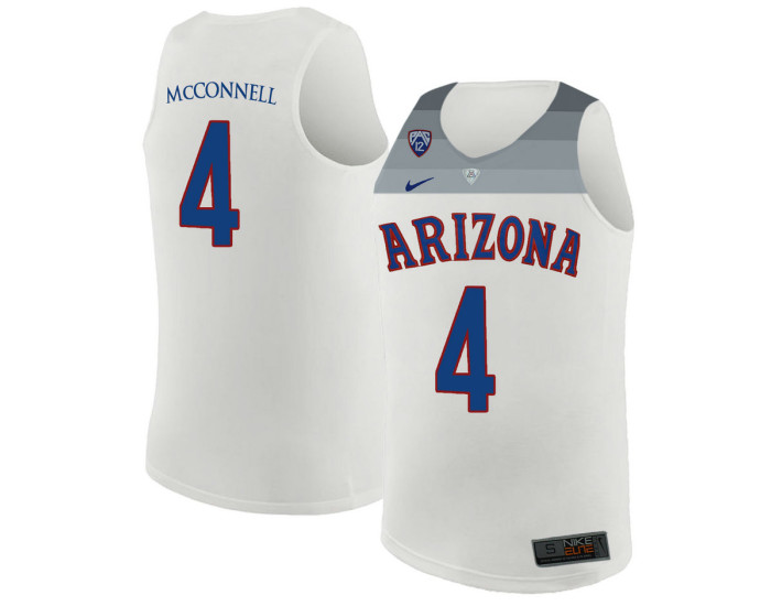 Youth Arizona Wildcats #4 T.J. McConnell Replica College Basketball Jersey White