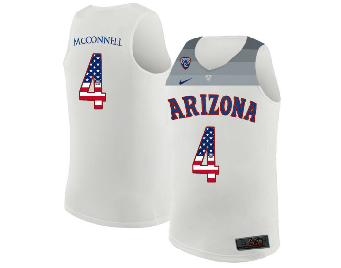 Arizona Wildcats #4 T.J. McConnell Authentic College Basketball Jersey White