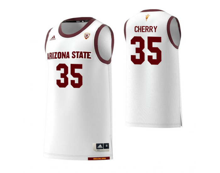 Youth Arizona State Sun Devils #35 Taeshon Cherry White Replica College Basketball Jersey