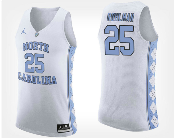 Youth North Carolina Tar Heels #25 Aaron Rohlman White Road Replica College Basketball Jersey