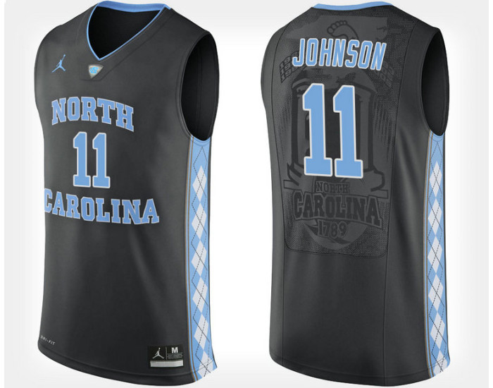North Carolina Tar Heels #11 Brice Johnson Black Alternate Authentic College Basketball Jersey