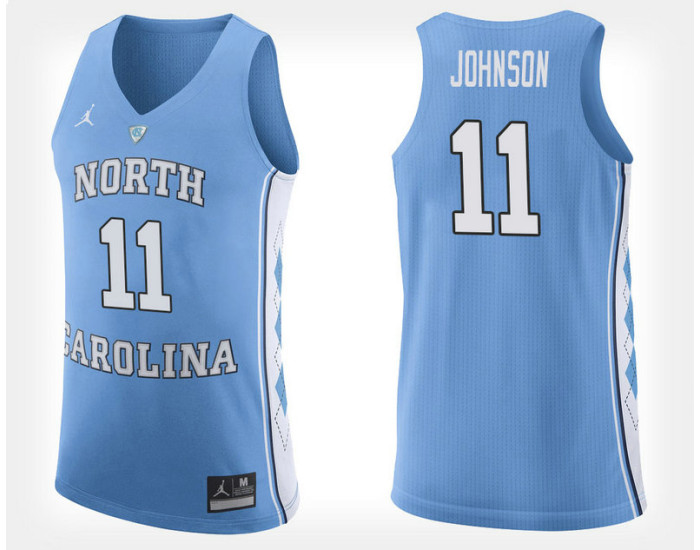 North Carolina Tar Heels #11 Brice Johnson Light Blue Home Authentic College Basketball Jersey