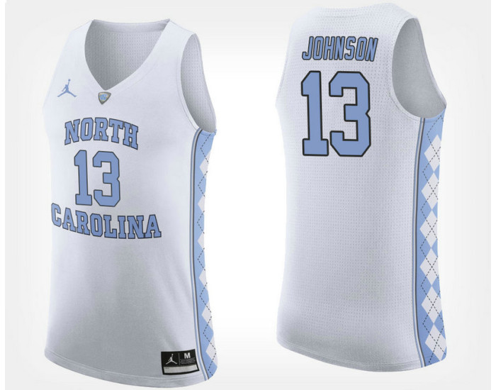 Youth North Carolina Tar Heels #13 Cameron Johnson White Road Authentic College Basketball Jersey