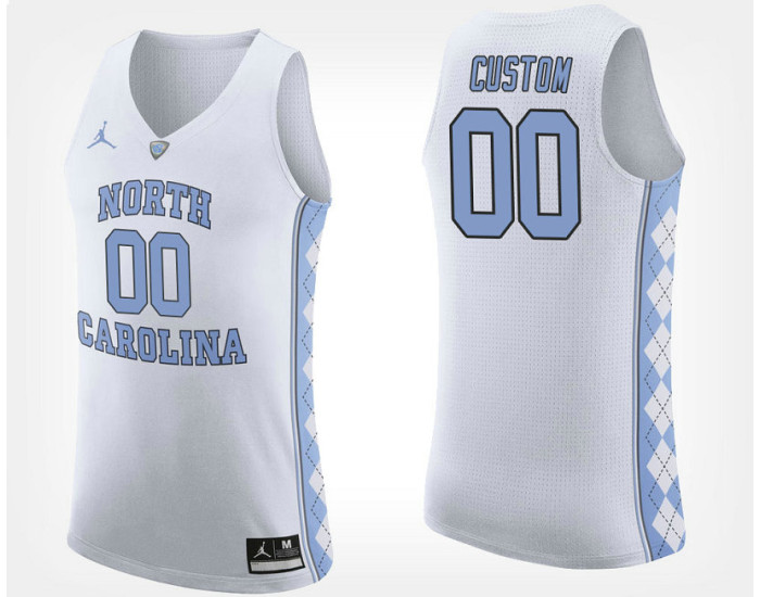 North Carolina Tar Heels #00 Custom White Road Jersey College Basketball