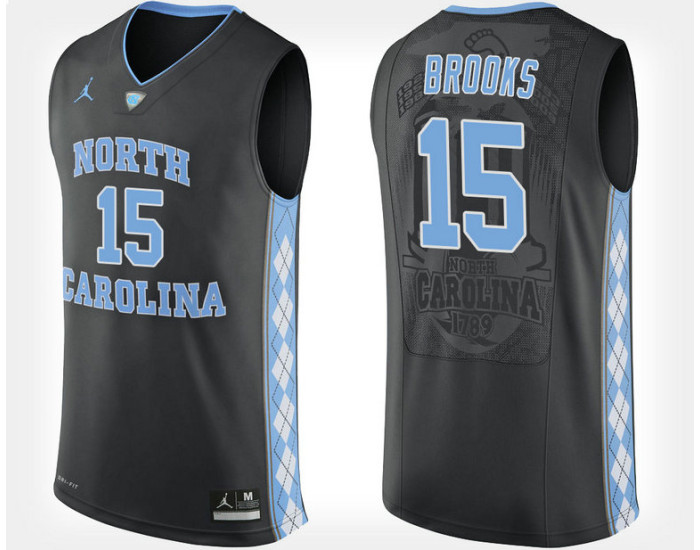 Youth North Carolina Tar Heels #15 Garrison Brooks Black Alternate Replica College Basketball Jersey