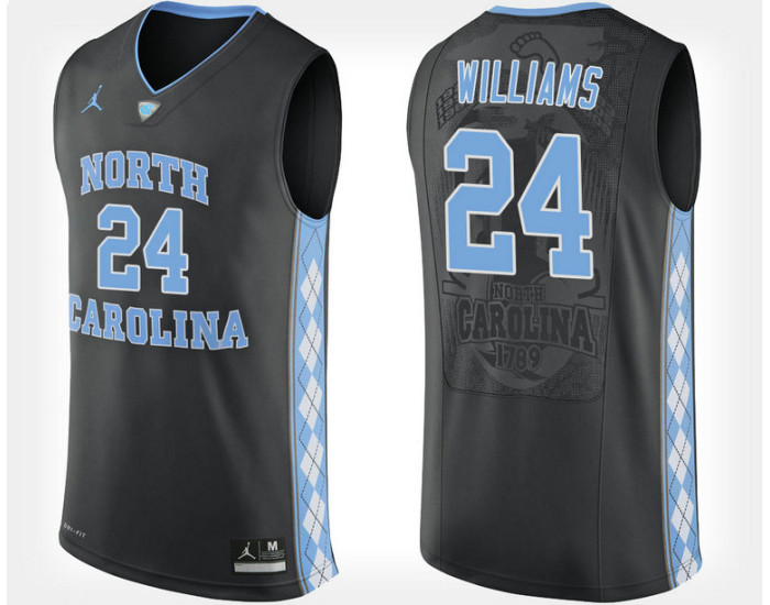 North Carolina Tar Heels #24 Kenny Williams Black Alternate Replica College Basketball Jersey