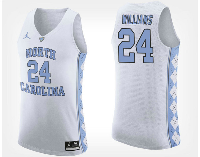 North Carolina Tar Heels #24 Kenny Williams White Road Replica College Basketball Jersey