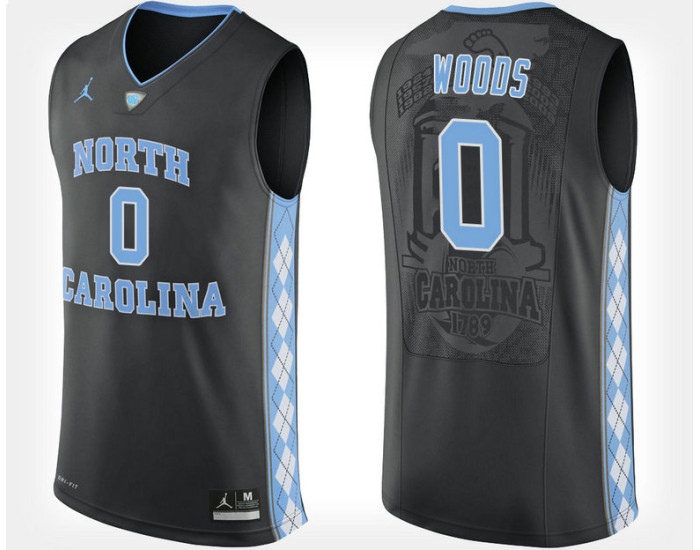 North Carolina Tar Heels #0 Seventh Woods Black Alternate Authentic College Basketball Jersey
