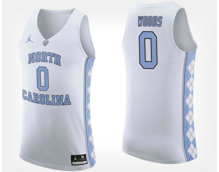 North Carolina Tar Heels #0 Seventh Woods White Road Authentic College Basketball Jersey