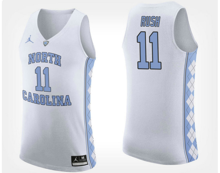 North Carolina Tar Heels #11 Shea Rush White Road Authentic College Basketball Jersey