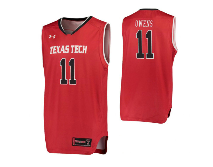Texas Tech Red Raiders #11 Tariq Owens Red Authentic College Basketball Jersey