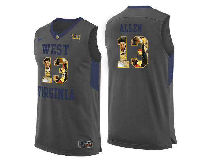 Youth West Virginia Mountaineers #13 Teddy Allen Authentic College Basketball Jersey Gray