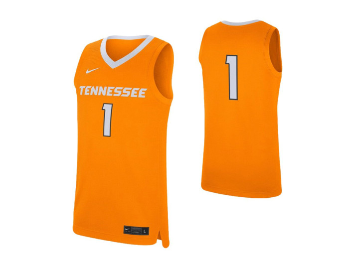 Tennessee Volunteers #1 Authentic College Basketball Jersey Tennessee Orange
