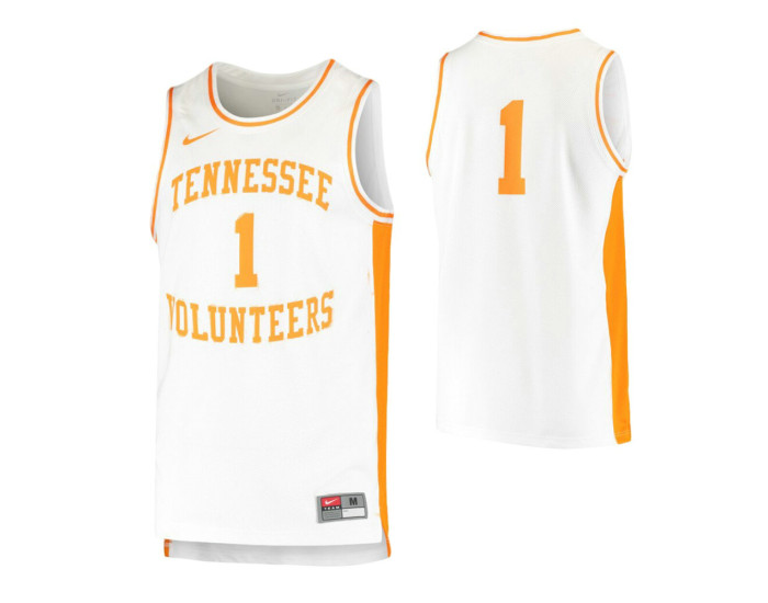 Tennessee Volunteers #1 Retro Authentic College Basketball Jersey White