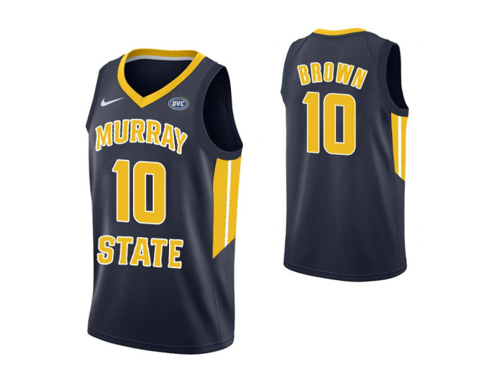 Murray State Racers #10 Tevin Brown Authentic College Basketball Jersey Navy