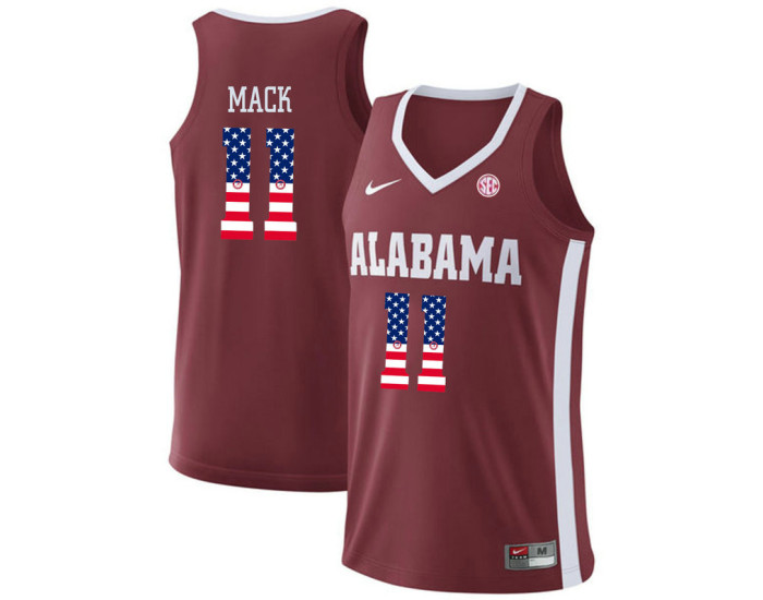 Youth Alabama Crimson Tide #11 Tevin Mack Authentic College Basketball Jersey Red
