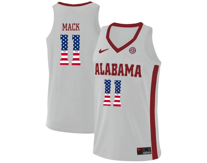 Youth Alabama Crimson Tide #11 Tevin Mack Authentic College Basketball Jersey White