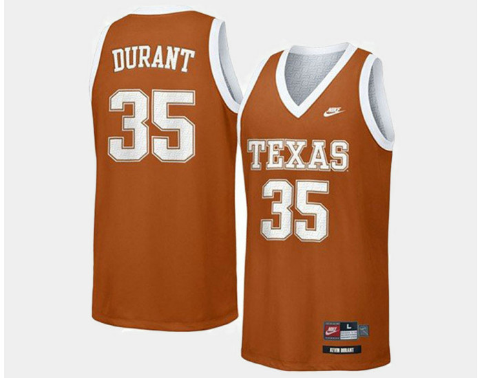 Texas LongHorns #35 Kevin Durant Orange Road Authentic College Basketball Jersey