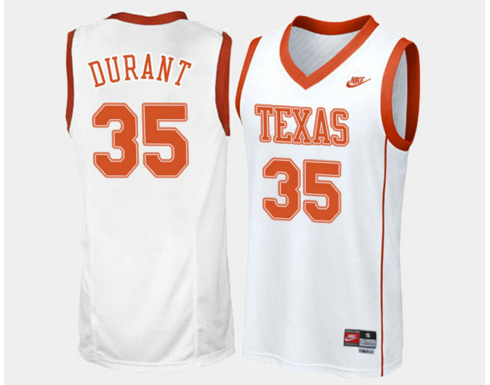 Texas LongHorns #35 Kevin Durant White Home Authentic College Basketball Jersey