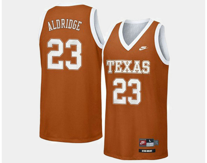 Texas LongHorns #23 Lamarcus Aldridge Orange Road Authentic College Basketball Jersey