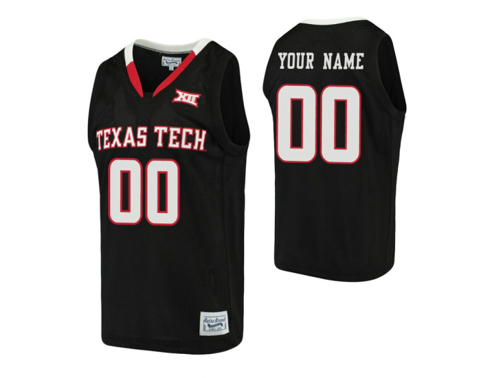Texas Tech Red Raiders Custom Basketball Alumni Jersey Black