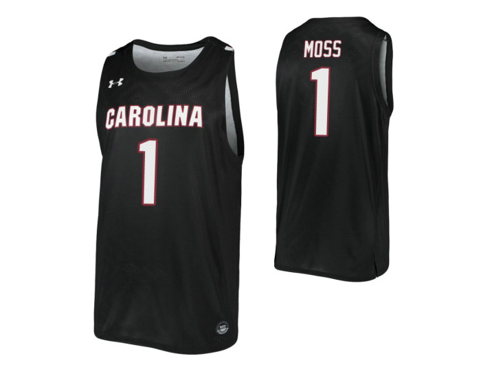Youth South Carolina Gamecocks #1 TJ Moss Black Authentic College Basketball Jersey
