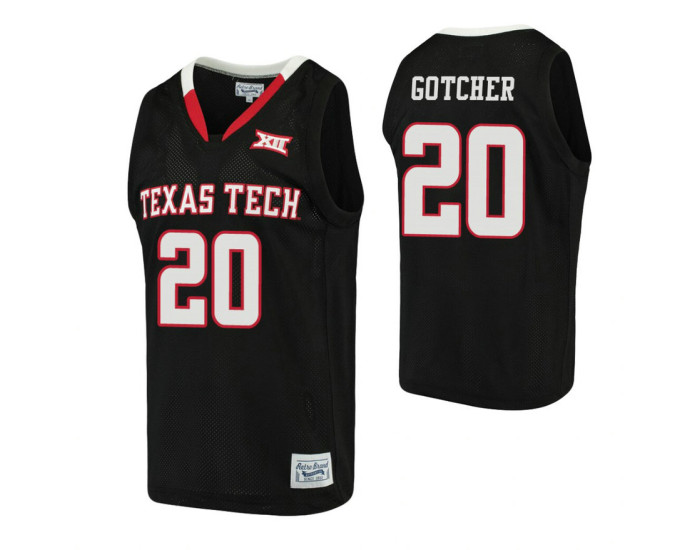 Texas Tech Red Raiders 20 Toddrick Gotcher Basketball Alumni Authentic College Basketball Jersey Black