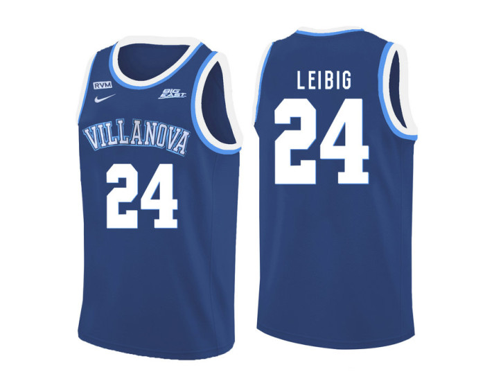 Youth Villanova Wildcats #24 Tom Leibig Authentic College Basketball Jersey Blue