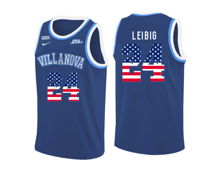 Youth Villanova Wildcats #24 Tom Leibig Authentic College Basketball Jersey Blue
