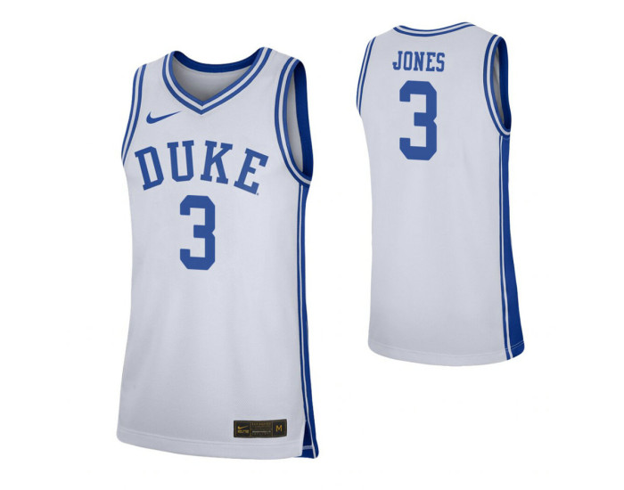 Duke Blue Devils #3 Tre Jones White Authentic College Basketball Jersey