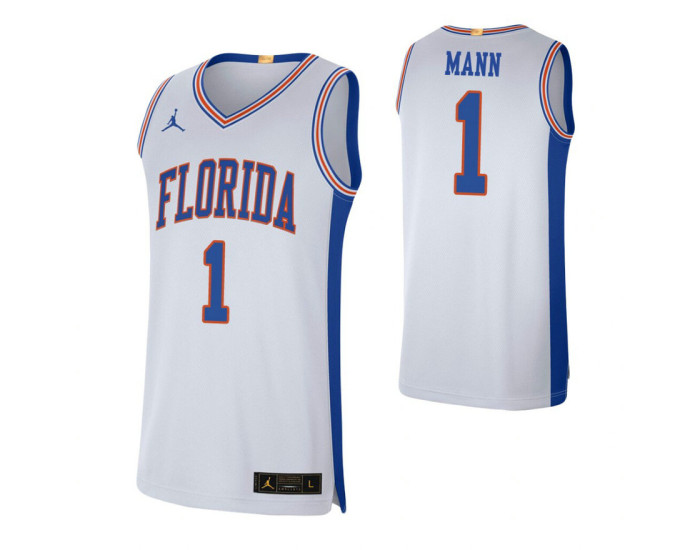 Florida Gators #1 Tre Mann White Authentic College Basketball Jersey