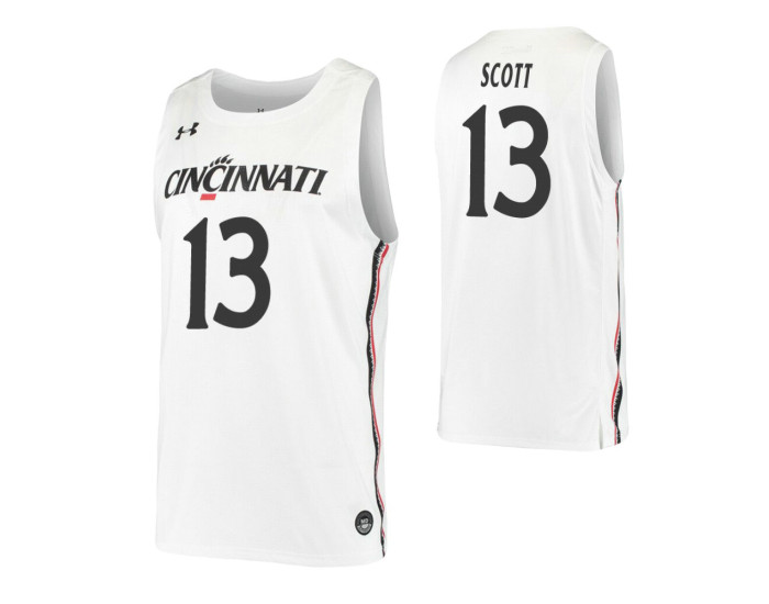 Cincinnati Bearcats #13 Tre Scott White Authentic College Basketball Jersey