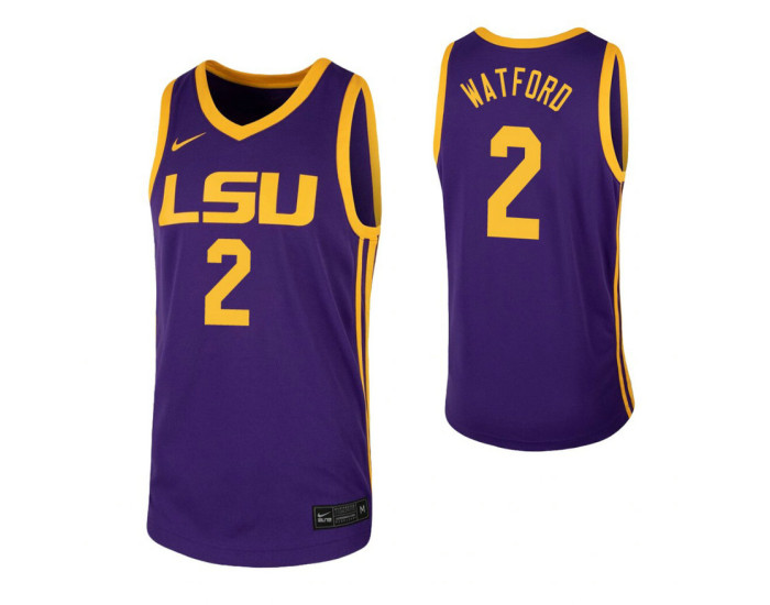 Youth LSU Tigers #2 Trendon Watford Purple Authentic College Basketball Jersey