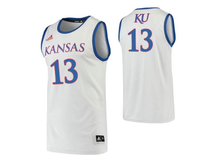 Kansas Jayhawks #13 Tristan Enaruna Gray Replica College Basketball Jersey