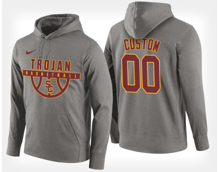 USC Trojans #00 Custom Gray Hoodie College Basketball