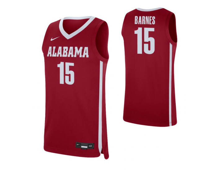 Youth Alabama Crimson Tide #15 Tyler Barnes Crimson Authentic College Basketball Jersey
