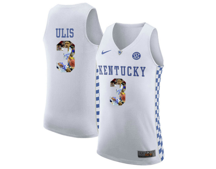 Kentucky Wildcats #3 Tyler Ulis Replica College Basketball Jersey White