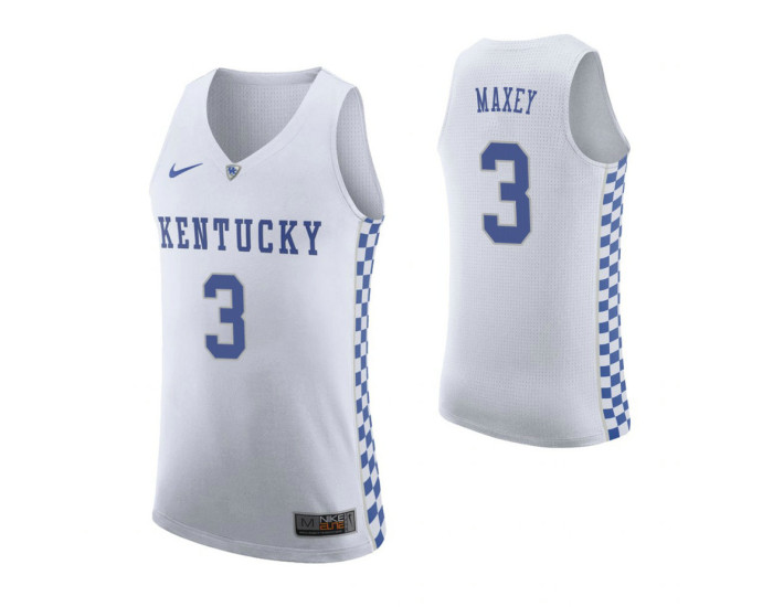 Kentucky Wildcats #3 Tyrese Maxey White Authentic College Basketball Jersey