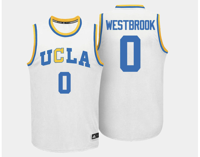 Youth UCLA Bruins #0 Russell Westbrook White Home Authentic College Basketball Jersey